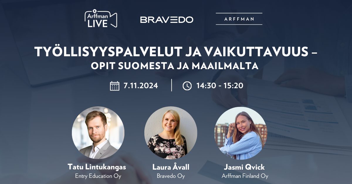 Arffman LIVE: Työllisyyspalvelut ja vaikuttavuus – opit Suomesta ja maailmalta