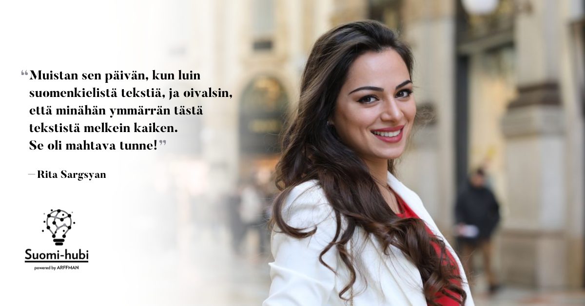 Rita Sargsyan valmistautuu YKI-testiin Suomi-hubissa